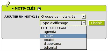 Attacher le mot-cl album